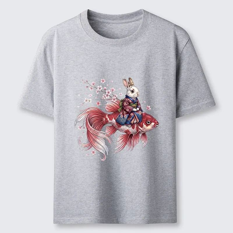 Tokyo-Tiger Japanese Style Rabbit And Koi Fish Classic T-Shirt