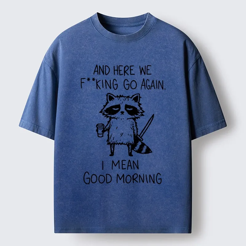Tokyo-Tiger Coffee First Questions Later Raccoon Washed T-Shirt