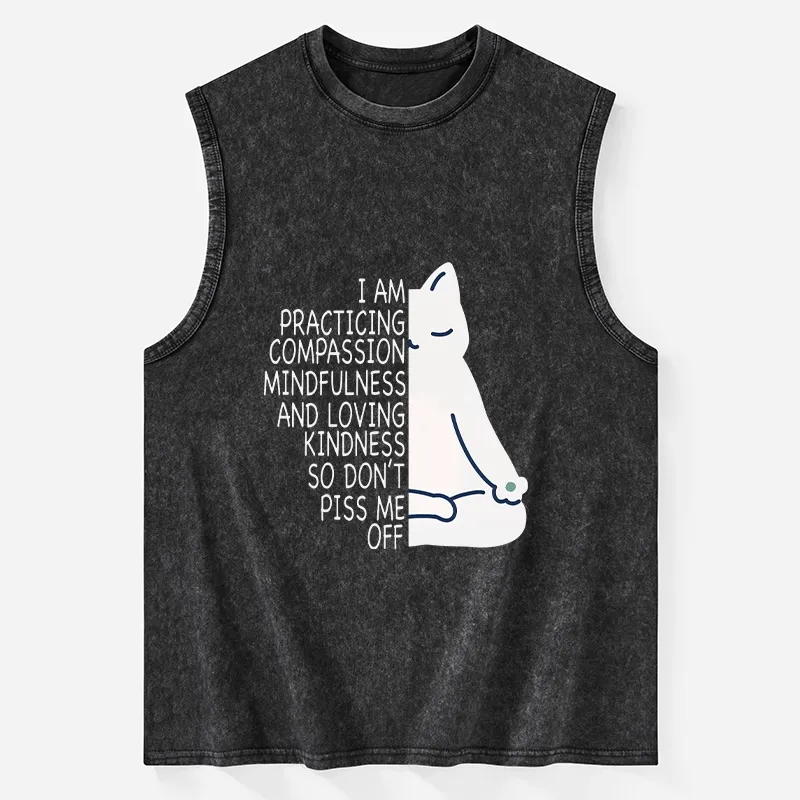 Tokyo-Tiger Calm Black Cat With Anger Issues Washed Tank
