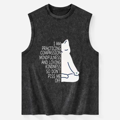 Tokyo-Tiger Calm Black Cat With Anger Issues Washed Tank