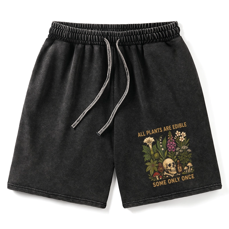 Tokyo-Tiger Edible Plants Some Only Once Joke Washed Shorts