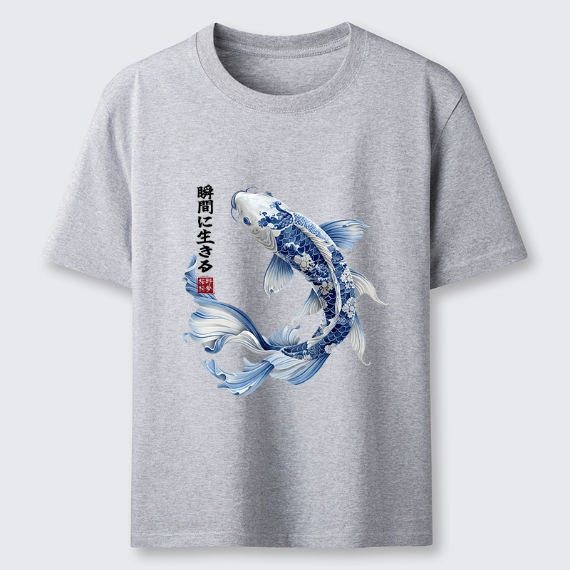 Tokyo-Tiger Blue And White Koi Fish Japanese Art Print Classic T-Shirt