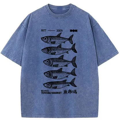 Tokyo-Tiger Tokyo Fish Market Washed T-Shirt