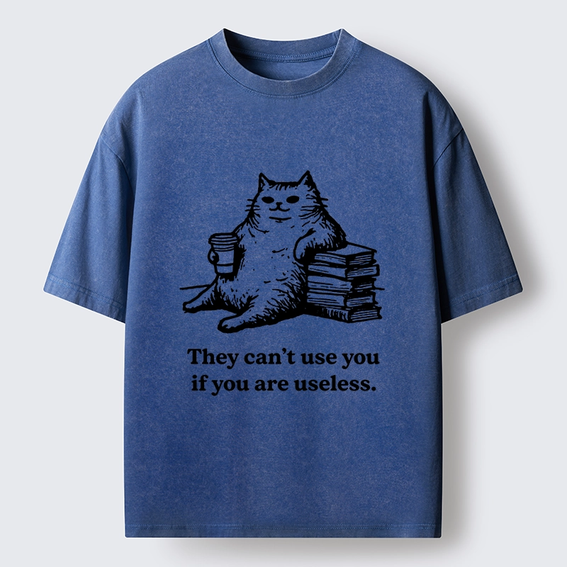 Tokyo-Tiger Cat Proving Uselessness Is A Superpower Washed T-Shirt