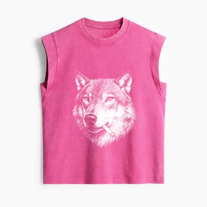 Tokyo-Tiger Cool Wolf Meme Bad Decisions Pending Women's Washed Tank Tops