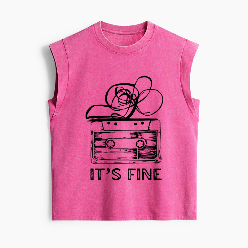 Tokyo-Tiger Cassette Fine Meme Women's Washed Tank Tops