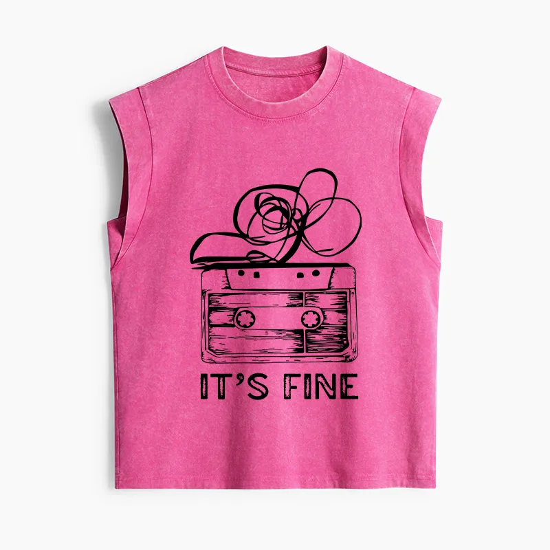 Tokyo-Tiger Cassette Fine Meme Women's Washed Tank Tops