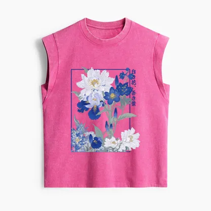 Tokyo-Tiger Blossoms Of The Firmament Women's Washed Tank Tops
