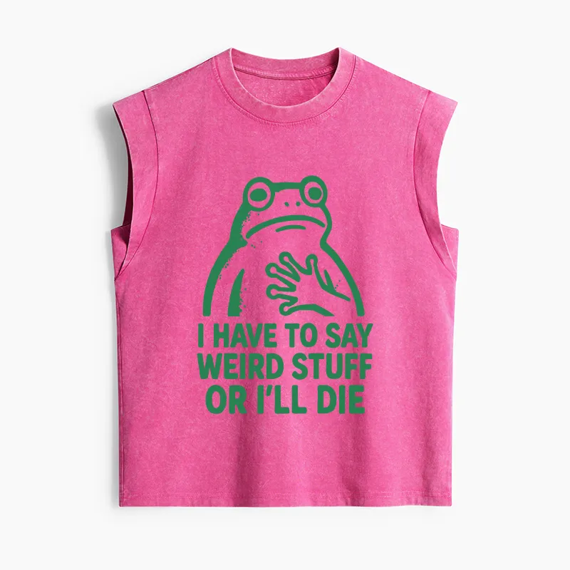 Tokyo-Tiger Weird Frog Funny Meme Women's Washed Tank Tops