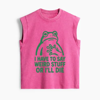 Tokyo-Tiger Weird Frog Funny Meme Women's Washed Tank Tops