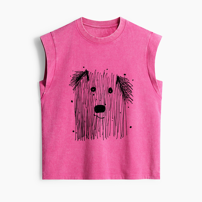 Tokyo-Tiger Fluffy Chaos In Dog Form Women's Washed Tank Tops