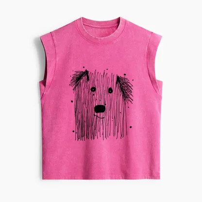 Tokyo-Tiger Fluffy Chaos In Dog Form Women's Washed Tank Tops