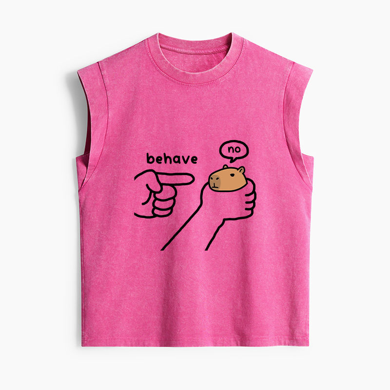 Tokyo-Tiger Dishonest Capybara Women's Washed Tank Tops