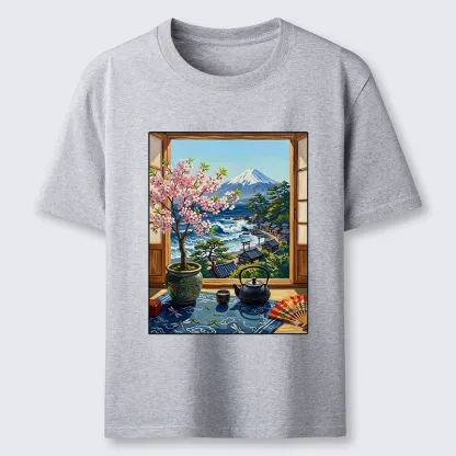 Tokyo-Tiger Mount Fuji View From Japanese Window Classic T-Shirt