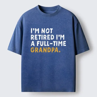 Tokyo-Tiger Official Full Time Grandpa Duty Washed T-Shirt