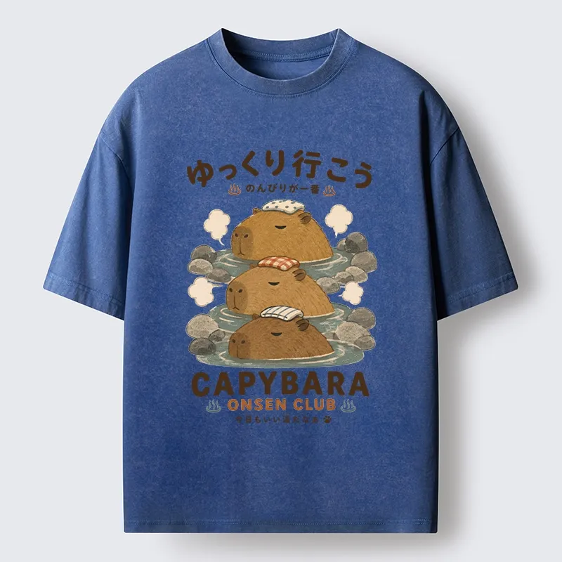 Tokyo-Tiger Hot Spring Life Slow Vibes Only Washed T-Shirt