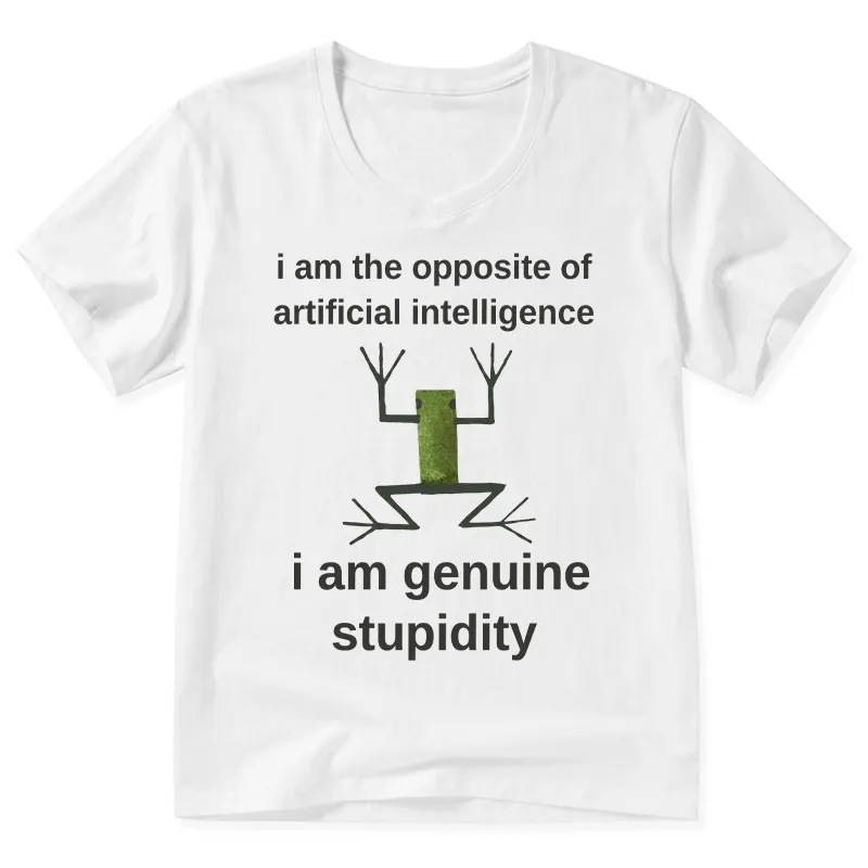 Tokyo-Tiger Genuine Stupidity Frog Meme V-Neck Classic T-Shirt Sale
