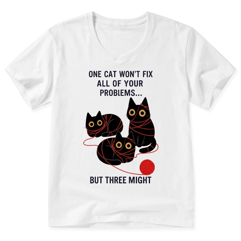 Tokyo-Tiger Three Cats Fix All Problems V-Neck Classic T-Shirt