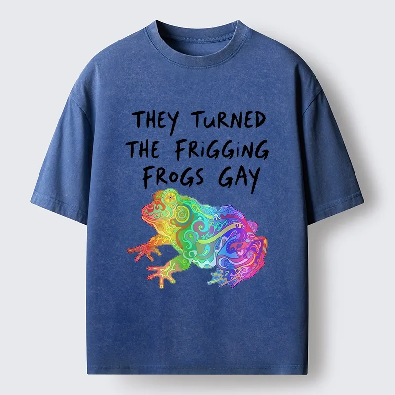 Tokyo-Tiger They Made The Frogs Extra Gay Washed T-Shirt Sale