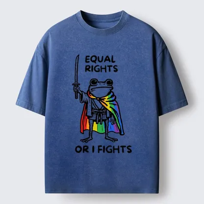 Tokyo-Tiger Equal Rights Or The Frog Fights Washed T-Shirt