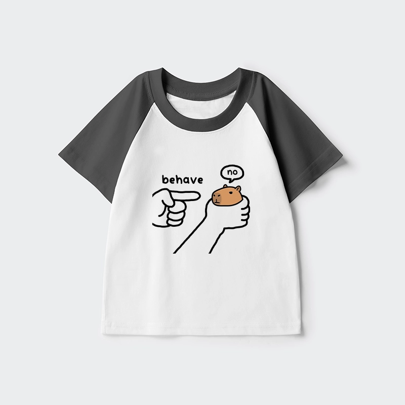 Tokyo-Tiger Dishonest Capybara Kids Raglan T-shirt