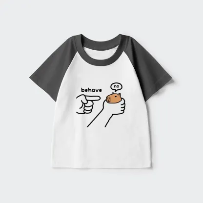 Tokyo-Tiger Dishonest Capybara Kids Raglan T-shirt