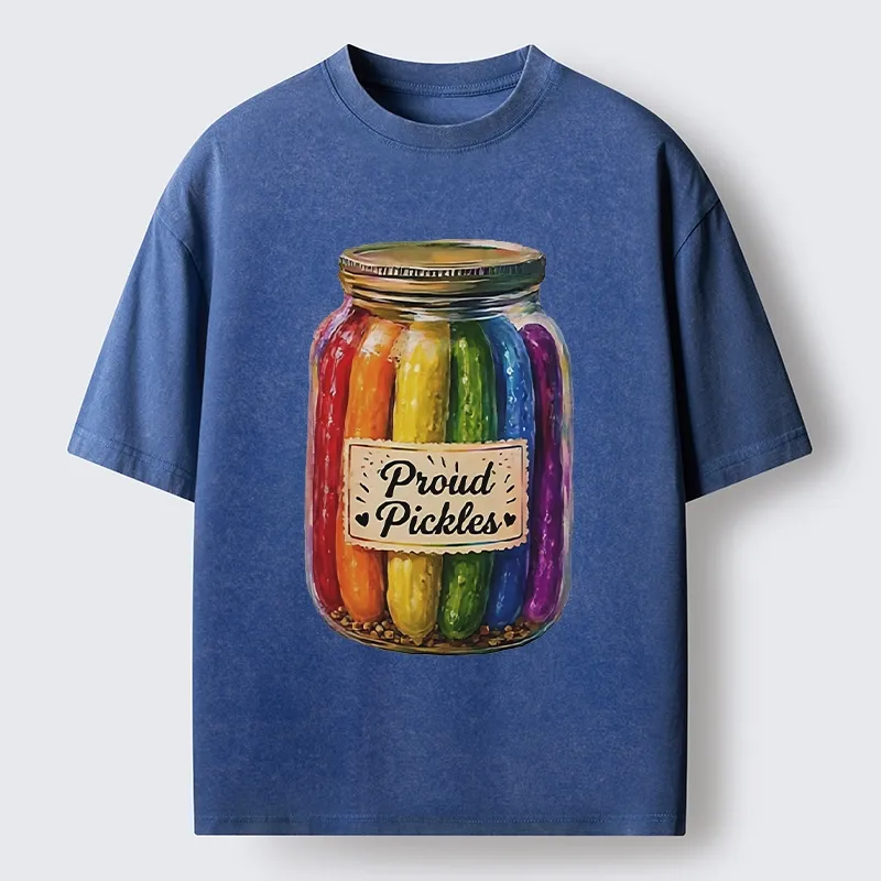 Tokyo-Tiger Proud Pickles Rainbow Pride Jar Washed T-Shirt