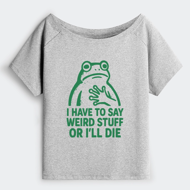 Tokyo-Tiger Weird Frog Funny Meme Off Shoulder T-Shirt