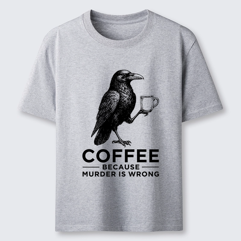 Tokyo-Tiger Raven Holding Coffee Life Mood Classic T-Shirt