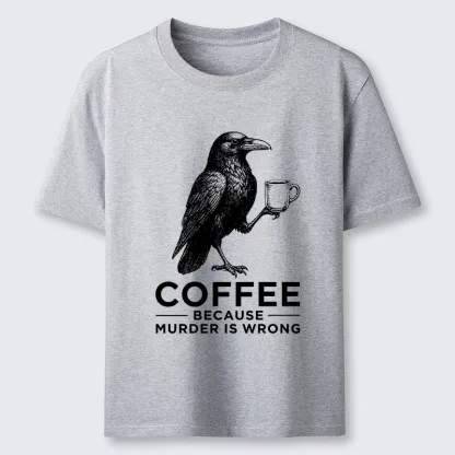Tokyo-Tiger Raven Holding Coffee Life Mood Classic T-Shirt