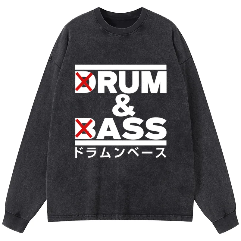 Tokyo-Tiger Drum And Bass Funny Washed Long Sleeve T-Shirt