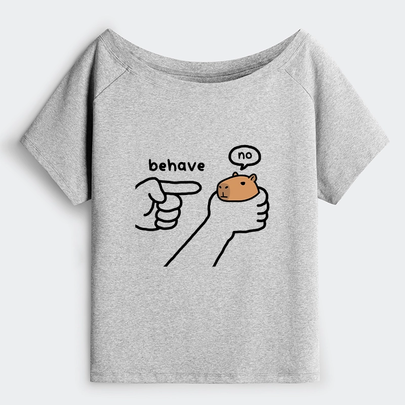 Tokyo-Tiger Dishonest Capybara Off Shoulder T-Shirt