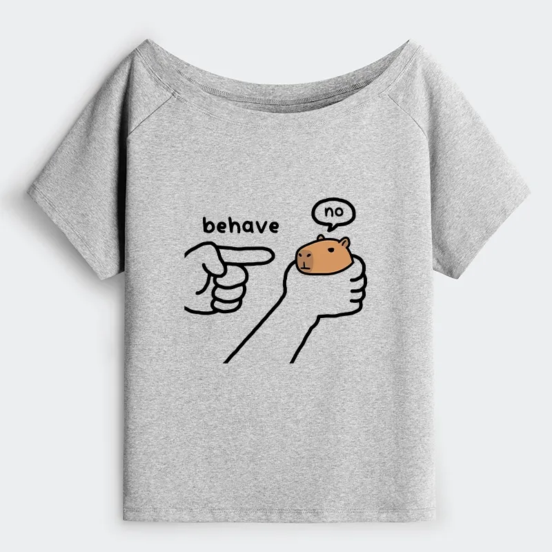 Tokyo-Tiger Dishonest Capybara Off Shoulder T-Shirt