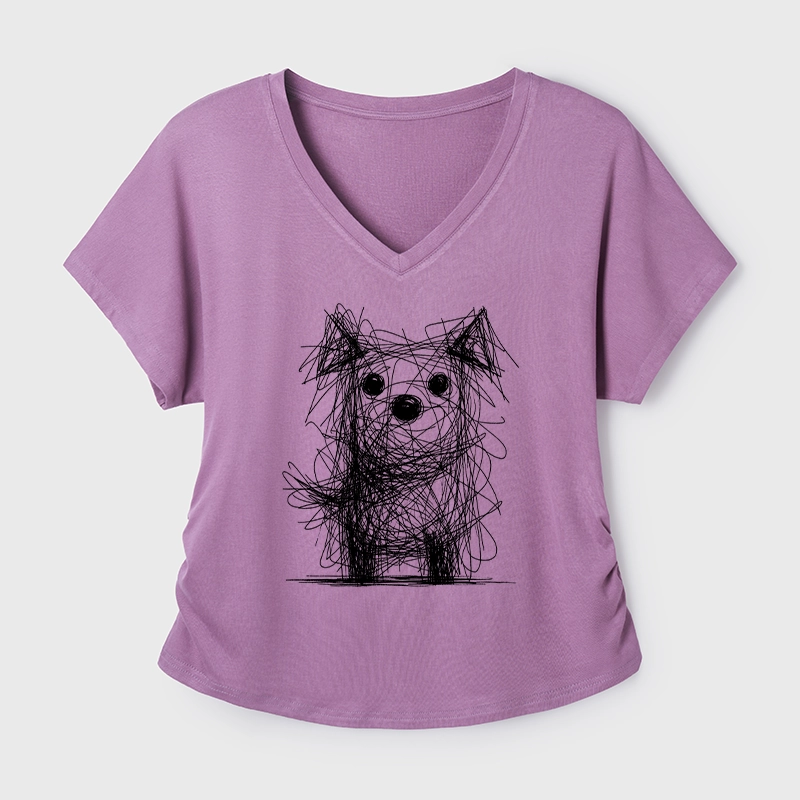 Tokyo-Tiger Scruffy Dog Chaos Art Modal Dolman Sleeve T-Shirt