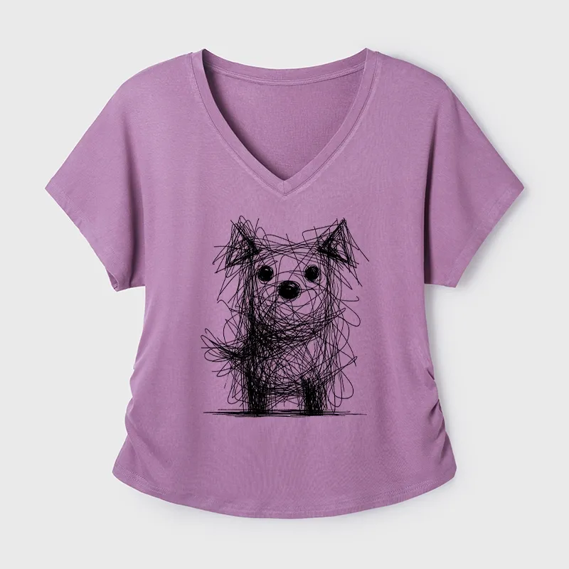 Tokyo-Tiger Scruffy Dog Chaos Art Modal Dolman Sleeve T-Shirt