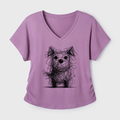 Tokyo-Tiger Scruffy Dog Chaos Art Modal Dolman Sleeve T-Shirt