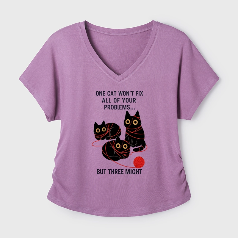 Tokyo-Tiger Three Cats Fix All Problems Modal Dolman Sleeve T-Shirt