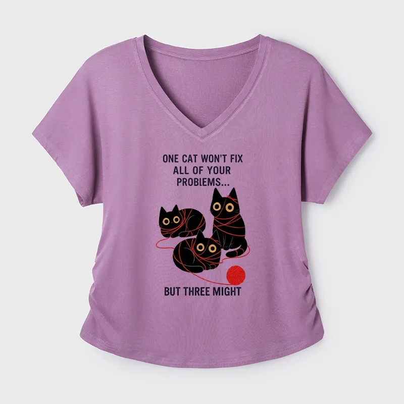 Tokyo-Tiger Three Cats Fix All Problems Modal Dolman Sleeve T-Shirt