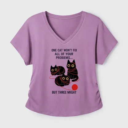 Tokyo-Tiger Three Cats Fix All Problems Modal Dolman Sleeve T-Shirt