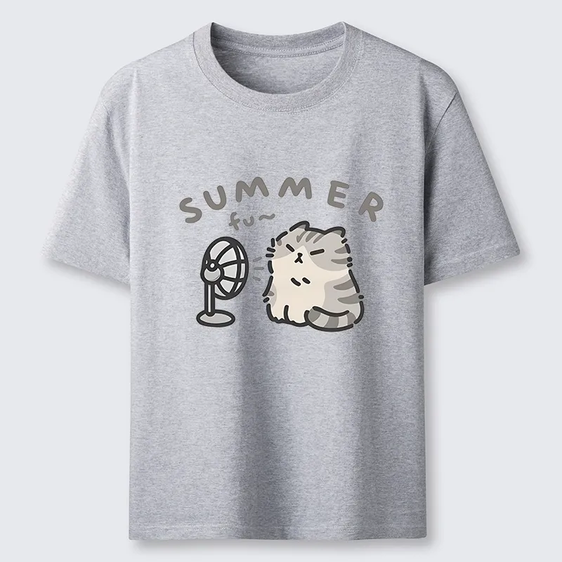 Tokyo-Tiger Summer Cat Chills With A Fan Classic T-Shirt Sale