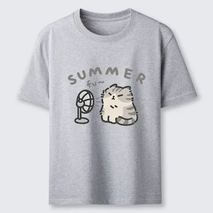 Tokyo-Tiger Summer Cat Chills With A Fan Classic T-Shirt