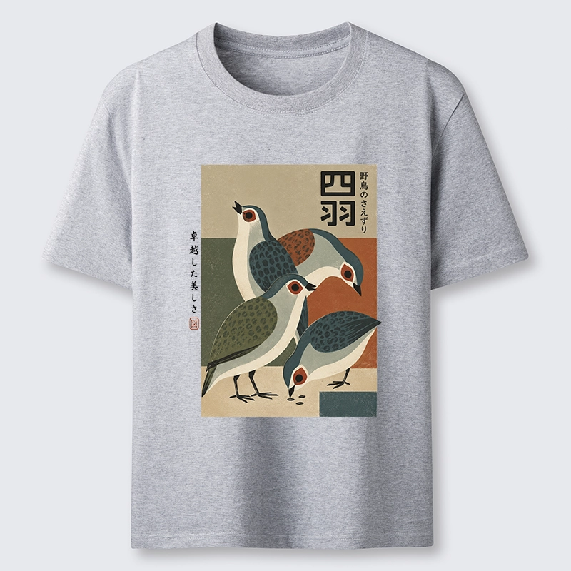 Tokyo-Tiger Four Birds In Vintage Japanese Style Classic T-Shirt