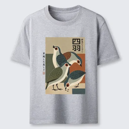Tokyo-Tiger Four Birds In Vintage Japanese Style Classic T-Shirt