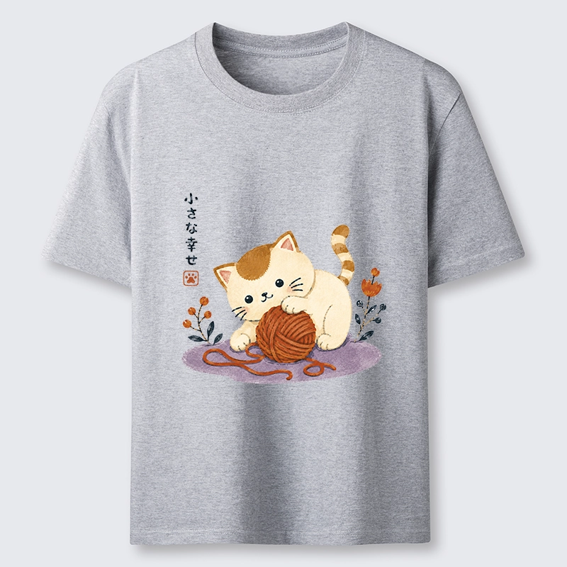 Tokyo-Tiger Cute Watercolor Cat Playing With Yarn Classic T-Shirt