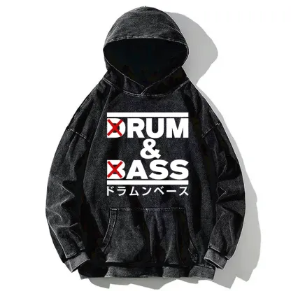 Tokyo-Tiger Drum And Bass Funny Washed Hoodie