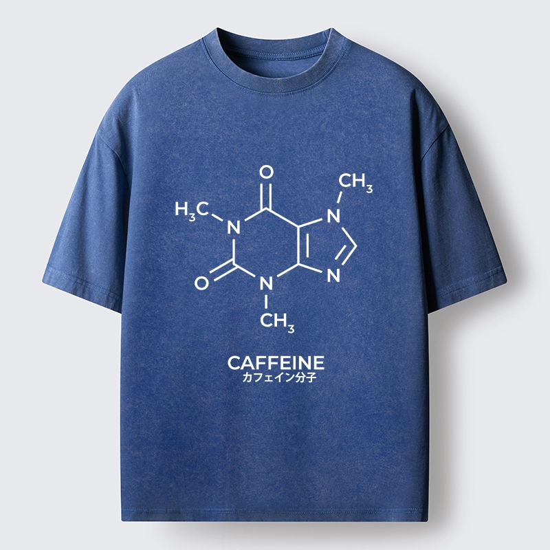Tokyo-Tiger Caffeine Molecule Structure Washed T-Shirt