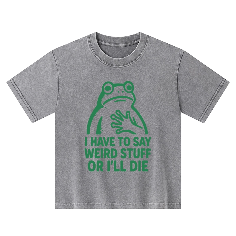 Tokyo-Tiger Weird Frog Funny Meme Kids Washed T-Shirt