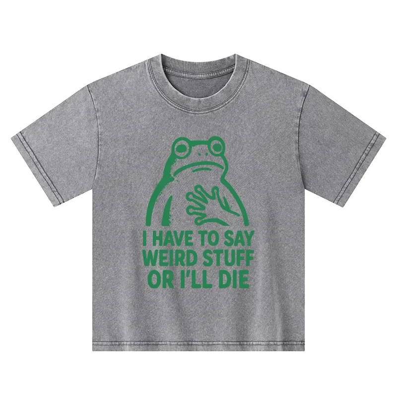 Tokyo-Tiger Weird Frog Funny Meme Kids Washed T-Shirt