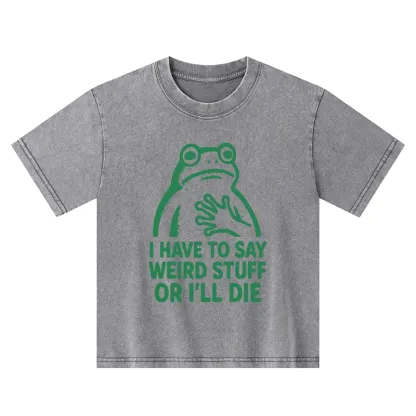 Tokyo-Tiger Weird Frog Funny Meme Kids Washed T-Shirt