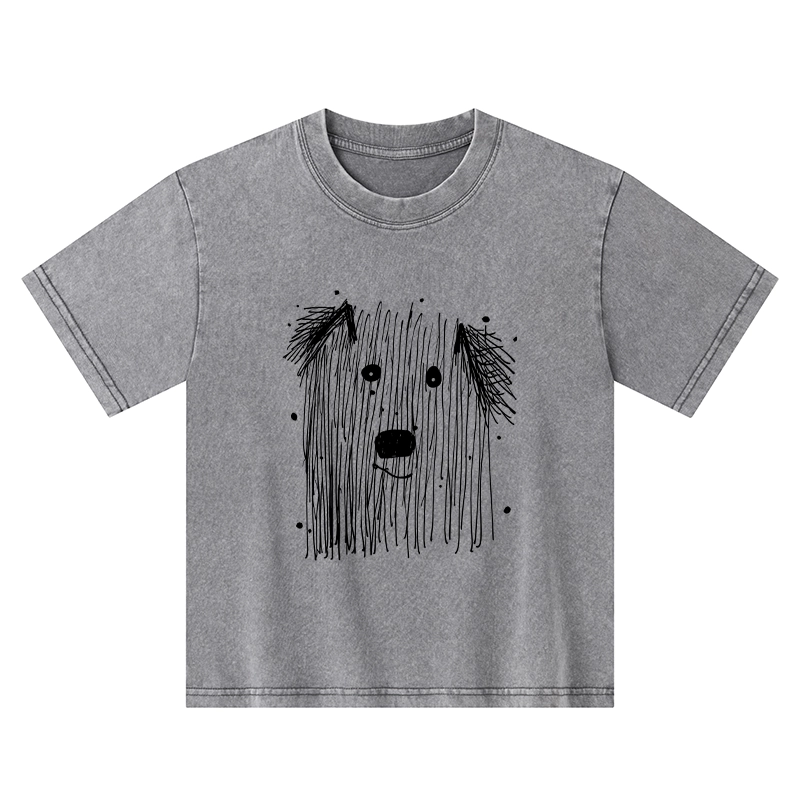 Tokyo-Tiger Fluffy Chaos In Dog Form Kids Washed T-Shirt